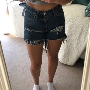 Distressed Levi shorts